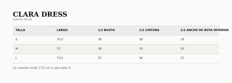 Guía de tallas